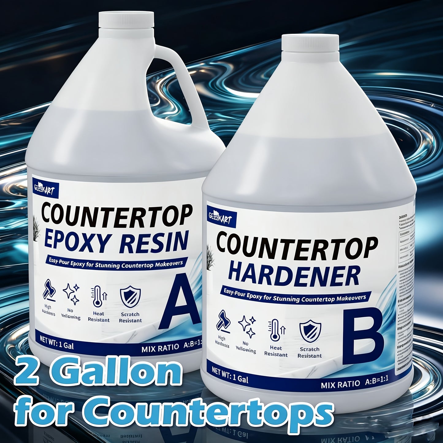 GEEEKART Countertop Epoxy Resin Kit
