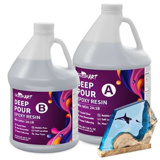 GEEEKART Deep Pour 2:1 Epoxy Resin Kits 1.5/3 Gallon
