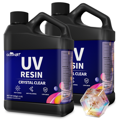 GEEEKART High Gloss UV Resin Kits (500g/1000g/2000g)