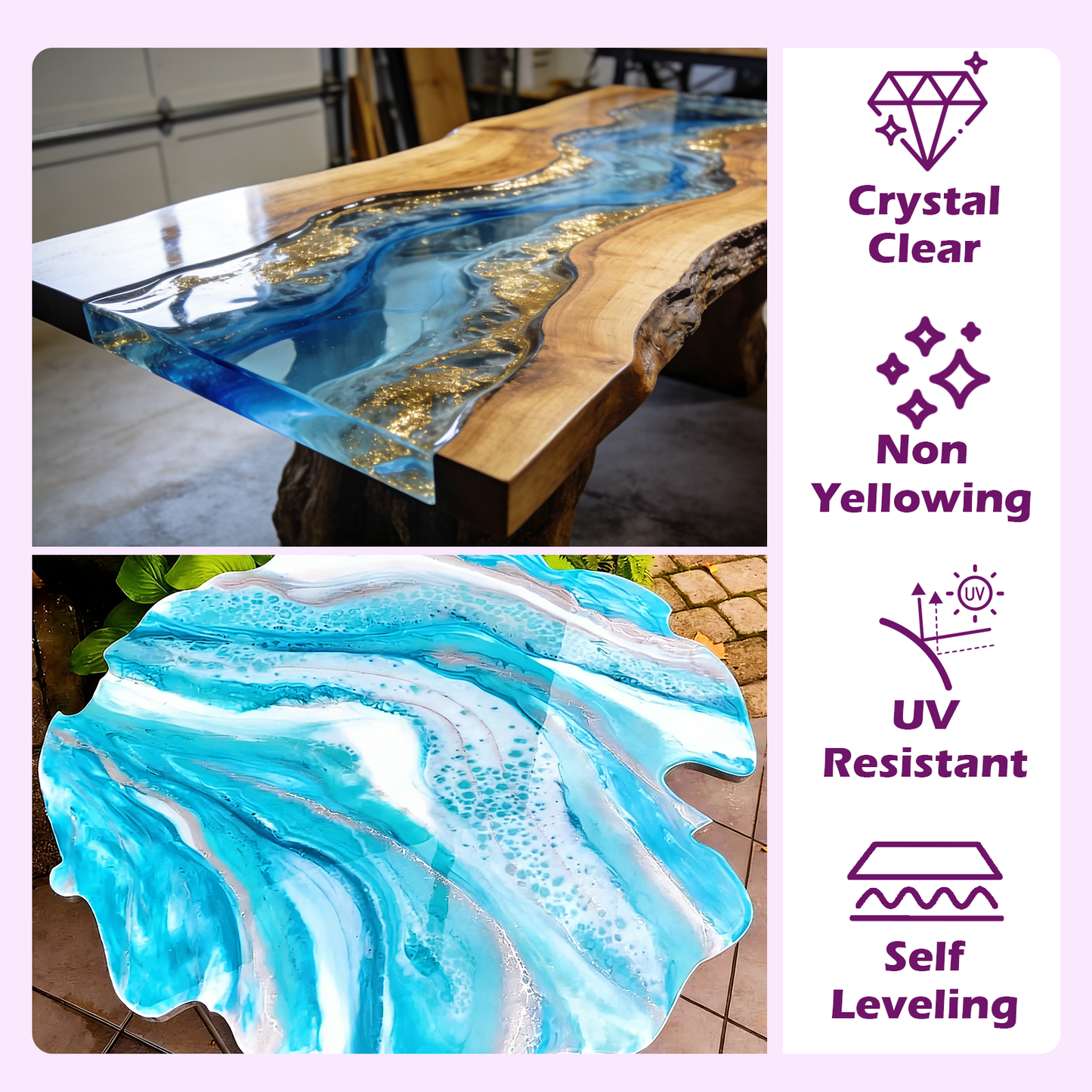 GEEEKART Deep Pour 2:1 Epoxy Resin Kits 1.5/3 Gallon