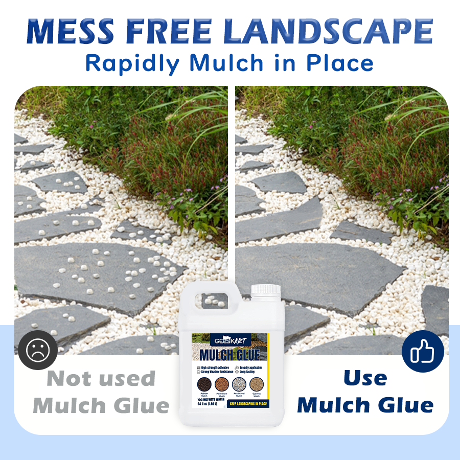 GEEEKART Mulch Glue, Fast-Drying Gravel Binder, 0.5/1 Gallon