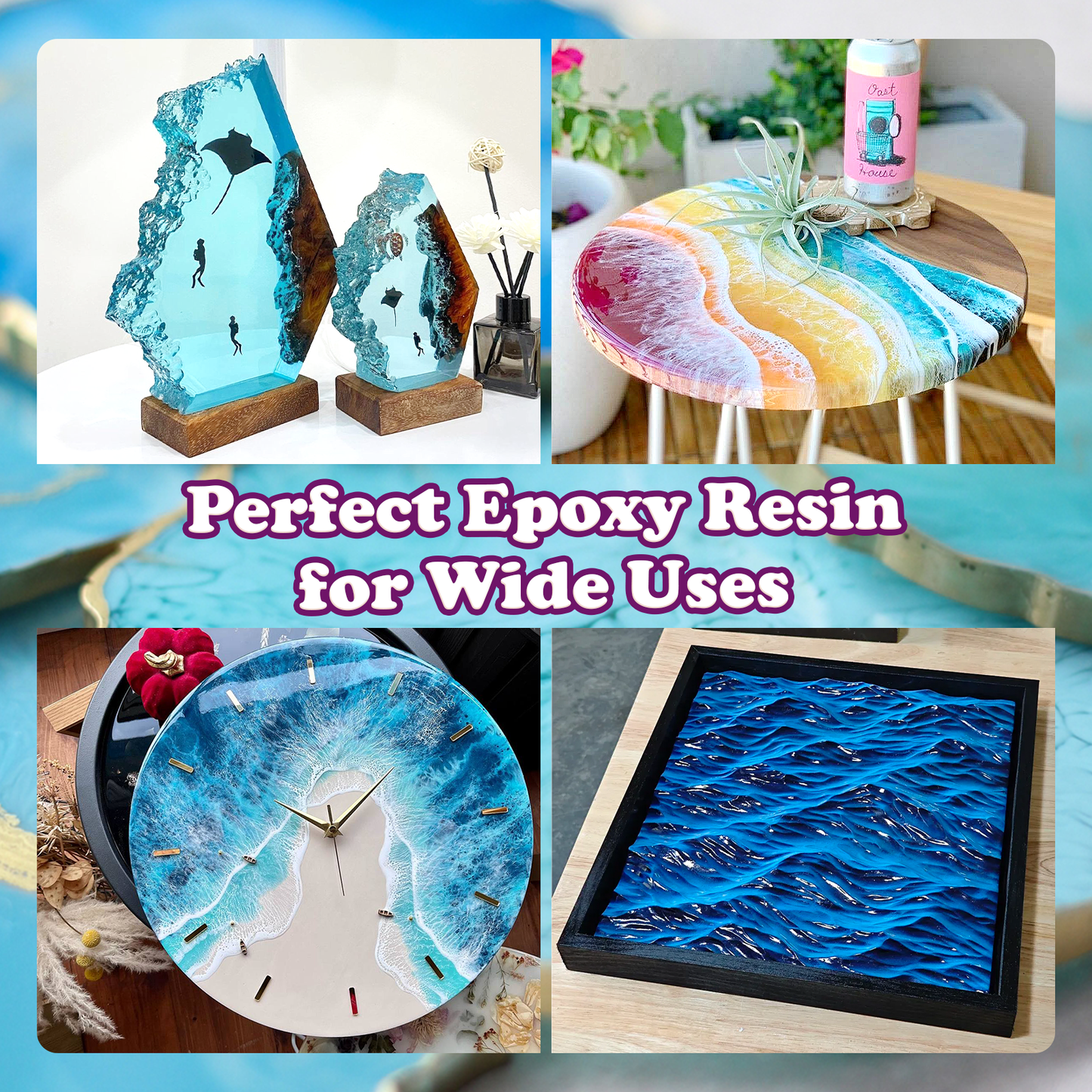 GEEEKART Deep Pour 2:1 Epoxy Resin Kits 1.5/3 Gallon