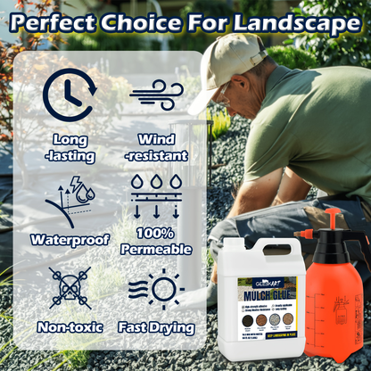 GEEEKART Mulch Glue, Fast-Drying Gravel Binder, 0.5/1 Gallon
