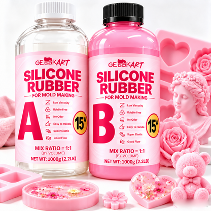 GEEEKART Pink Mold Making Silicone, 1:1, 1000G/2000G