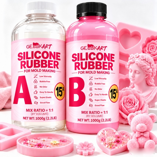 GEEEKART Pink Mold Making Silicone, 1:1, 1000G/2000G