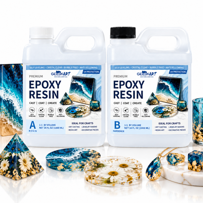 GEEEKART Epoxy Resin Kit, Clear Casting Resin, 2L/4L