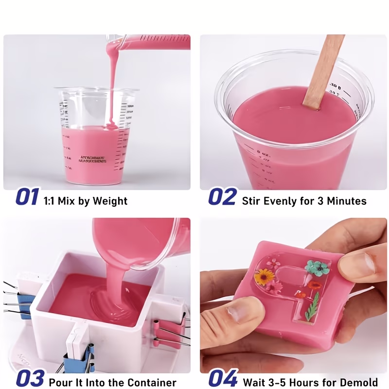 GEEEKART Pink Mold Making Silicone, 1:1, 1000G/2000G