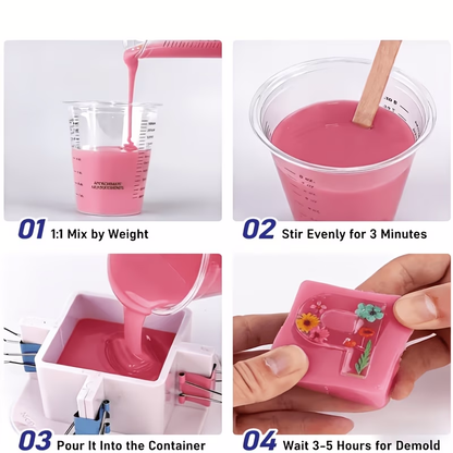GEEEKART Pink Mold Making Silicone, 1:1, 1000G/2000G