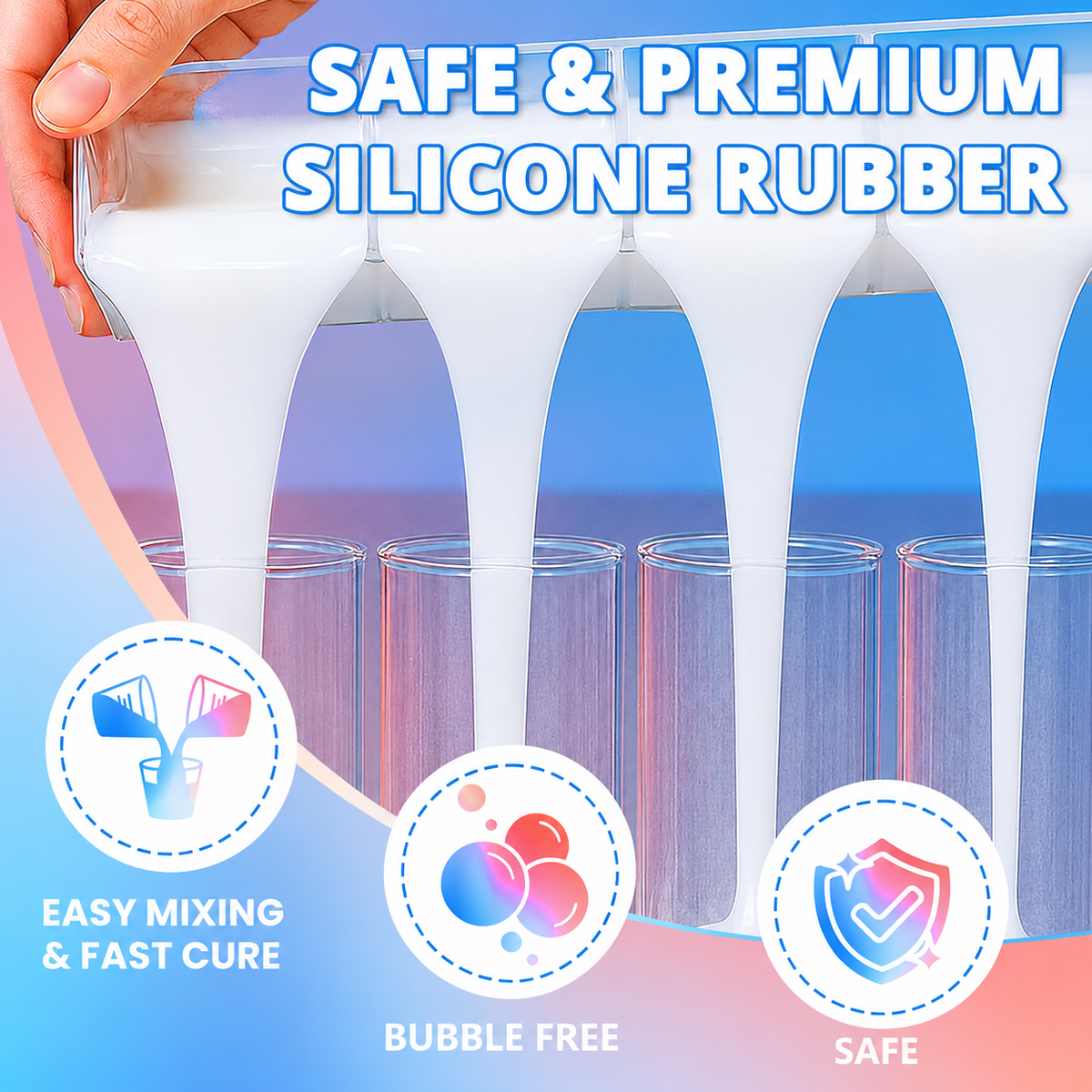 GEEEKART 2000G Silicone Mold Making Kit, 1:1 Fast Cure