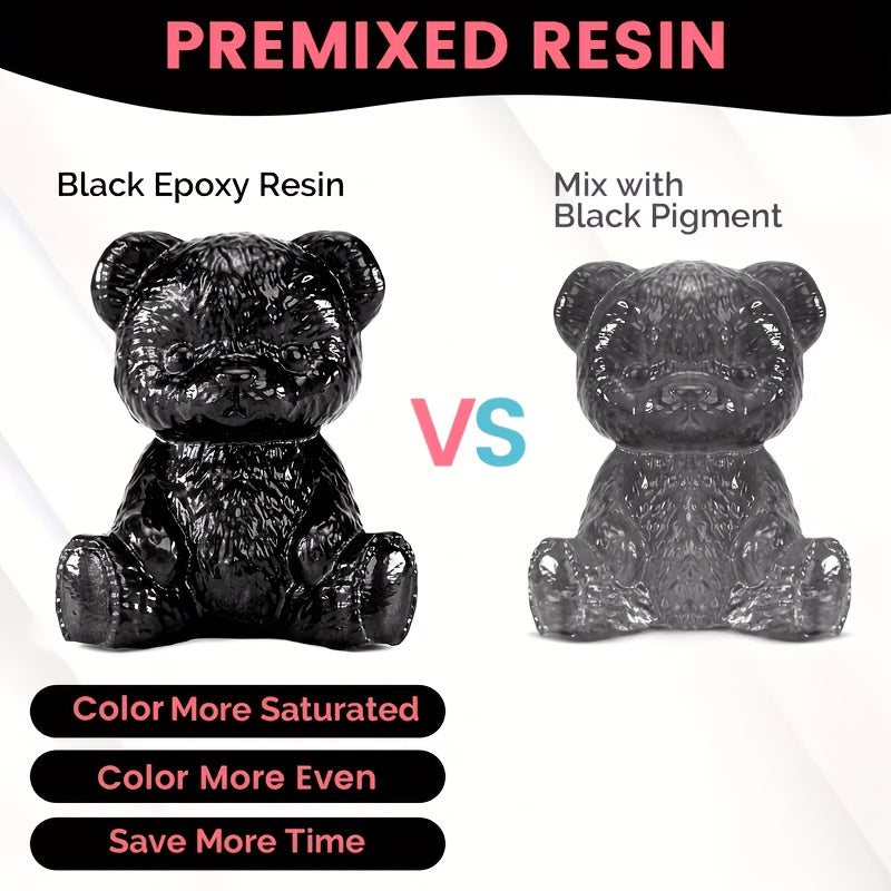 GEEEKART Black Epoxy Resin, 1:1 Self-Leveling, 16/32 oz