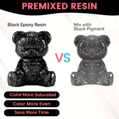 GEEEKART Black Epoxy Resin, 1:1 Self-Leveling, 16/32 oz