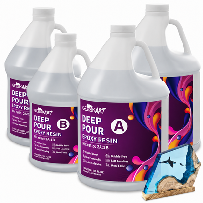 GEEEKART Deep Pour 2:1 Epoxy Resin Kits 1.5/3 Gallon