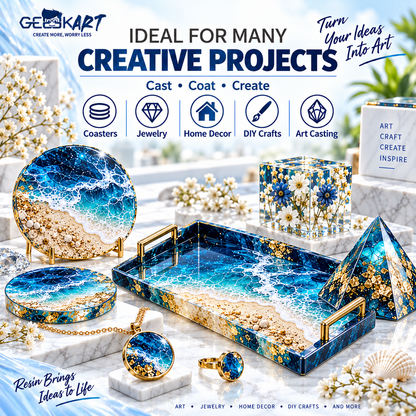 GEEEKART Epoxy Resin Kit, Clear Casting Resin, 2L/4L