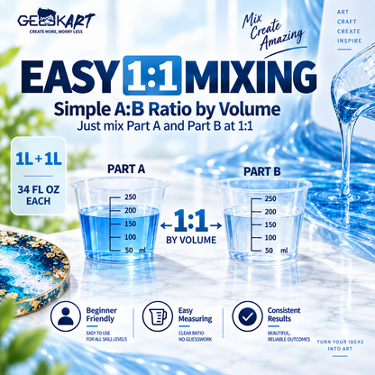 GEEEKART Epoxy Resin Kit, Clear Casting Resin, 2L/4L